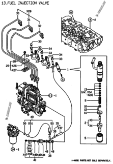  Двигатель Yanmar 3TNE78A-EBEE, узел -  Форсунка 