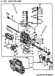  Двигатель Yanmar 4TNE88-EBE1, узел -  Топливный насос высокого давления (ТНВД) 