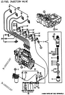  Двигатель Yanmar 4TNE88-ESF, узел -  Форсунка 