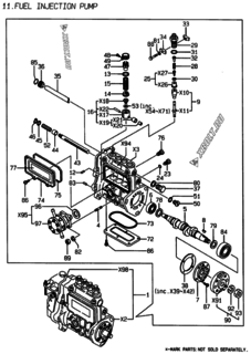  Двигатель Yanmar 4TNE88-EPD, узел -  Топливный насос высокого давления (ТНВД) 