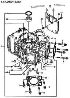  Двигатель Yanmar 2V78C-DXCA, узел -  Блок цилиндров 
