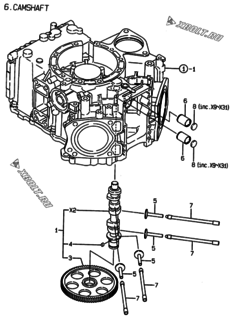  Двигатель Yanmar 2V78C-DXCA, узел -  Распредвал 