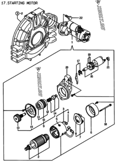  Двигатель Yanmar 4TNE94-WI, узел -  Стартер 