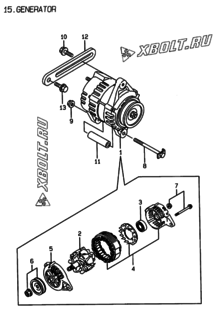  Двигатель Yanmar 4TNE94-PD, узел -  Генератор 