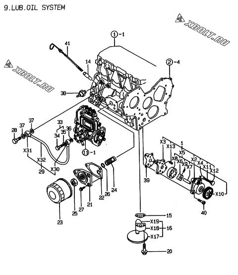  Система смазки двигателя Yanmar 3TNE78AC-EAD