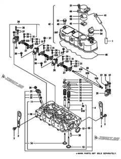  Двигатель Yanmar 3TNE88-EPG, узел -  Головка блока цилиндров (ГБЦ) 