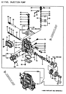  Двигатель Yanmar 3TNE88-EPG, узел -  Топливный насос высокого давления (ТНВД) 