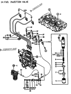  Двигатель Yanmar 3TNE88-EPG, узел -  Форсунка 