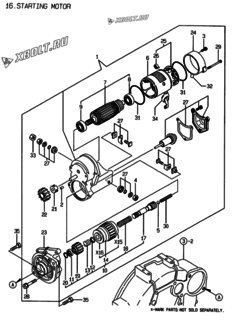 Двигатель Yanmar 3TNE88-EPG, узел -  Стартер 