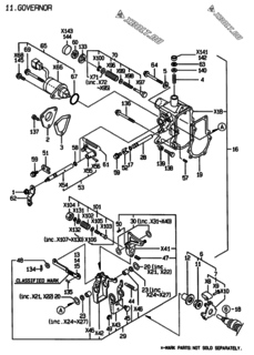  Двигатель Yanmar 3TNE74C-EMG, узел -  Регулятор оборотов 