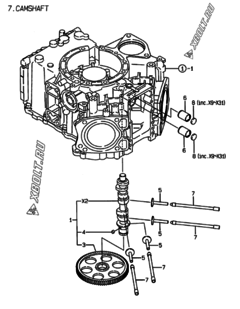  Двигатель Yanmar 2V78-TA, узел -  Распредвал 