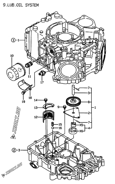 Система смазки двигателя Yanmar 2V78-TA