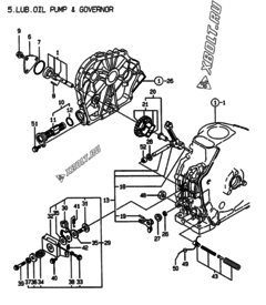  Двигатель Yanmar L40AE-DGMOYC, узел -  Масляный насос 
