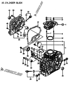  Двигатель Yanmar L70AEDEGMOYC, узел -  Блок цилиндров 