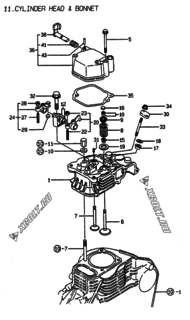  Двигатель Yanmar L70AEDEGMOYC, узел -  Головка блока цилиндров (ГБЦ) 