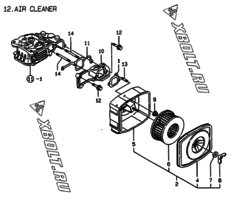  Двигатель Yanmar L70AEDEGMOYC, узел -  Воздушный фильтр 
