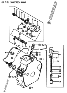  Двигатель Yanmar L100AEDEGMOY, узел -  Топливный насос высокого давления (ТНВД) 