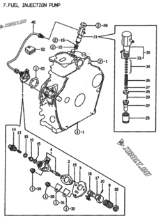  Двигатель Yanmar L100AEDERBOY, узел -  Топливный насос высокого давления (ТНВД) 