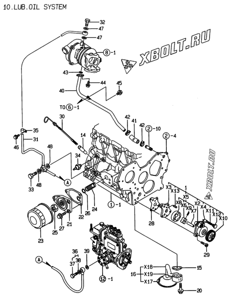  Система смазки двигателя Yanmar 3TNE84T-EMD