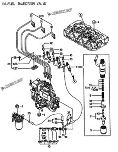  Двигатель Yanmar 3TNE84T-EMD, узел -  Форсунка 
