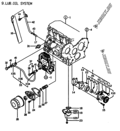  Двигатель Yanmar 3TNE78A-BME, узел -  Система смазки 
