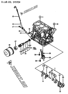  Двигатель Yanmar 3TNE68-BME, узел -  Система смазки 