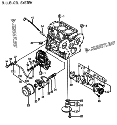  Двигатель Yanmar 3TNE78A-AK, узел -  Система смазки 