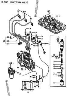  Двигатель Yanmar 3TNE78A-AK, узел -  Форсунка 