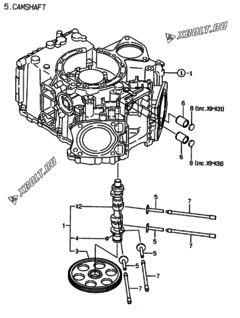  Двигатель Yanmar 2V78C-TX, узел -  Распредвал 
