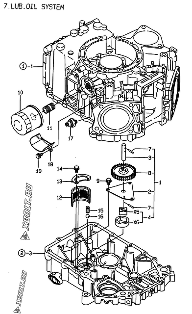  Система смазки двигателя Yanmar 2V78C-TX