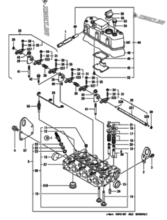  Двигатель Yanmar 3TNE74-ENSR3, узел -  Головка блока цилиндров (ГБЦ) 