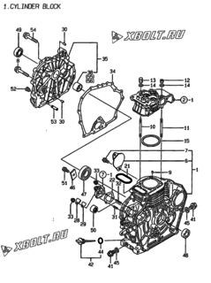  Двигатель Yanmar L48EE-DRM, узел -  Блок цилиндров 
