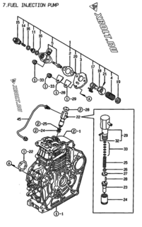  Двигатель Yanmar L48EE-DRM, узел -  Топливный насос высокого давления (ТНВД) 