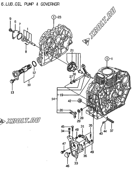  Масляный насос двигателя Yanmar L70EE-DPMK
