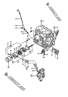  Двигатель Yanmar 3TNE74-PE, узел -  Система смазки 