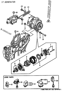  Двигатель Yanmar 4TNE106-GE, узел -  Генератор 