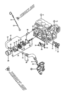  Двигатель Yanmar 3TNE74C-EDN, узел -  Система смазки 