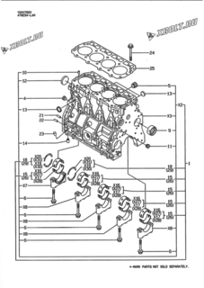  Двигатель Yanmar 4TNE94-LAN, узел -  Блок цилиндров 