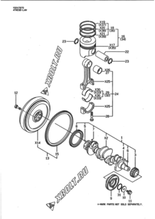  Двигатель Yanmar 4TNE98-LAN, узел -  Коленвал и поршень 