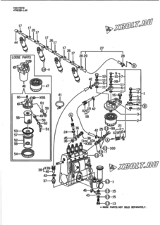  Двигатель Yanmar 4TNE98-LAN, узел -  Топливопровод 