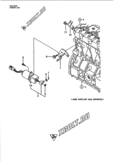  Двигатель Yanmar 4TNE98-LAN, узел -  Устройство остановки двигателя 