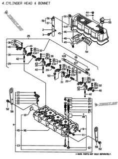  Двигатель Yanmar 4TNE94-DBK, узел -  Головка блока цилиндров (ГБЦ) 