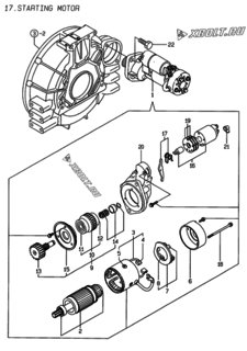  Двигатель Yanmar 4TNE94-DBK, узел -  Стартер 