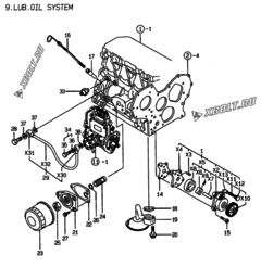  Двигатель Yanmar 3TNE88-EYC, узел -  Система смазки 