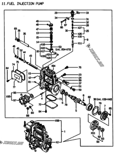  Двигатель Yanmar 3TNE88-EYC, узел -  Топливный насос высокого давления (ТНВД) 