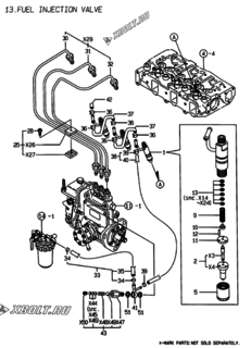  Двигатель Yanmar 3TNE88-EYC, узел -  Форсунка 
