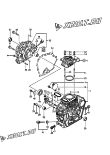  Двигатель Yanmar L48EE-DEVMS, узел -  Блок цилиндров 