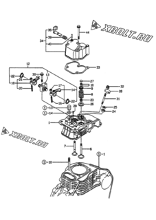  Двигатель Yanmar L48EE-DEVMS, узел -  Головка блока цилиндров (ГБЦ) 