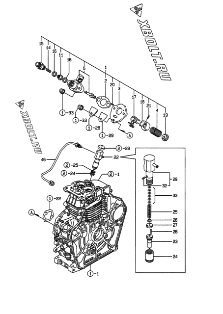  Топливный насос высокого давления (ТНВД) двигателя Yanmar L48EE-DEVMS