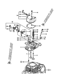  Двигатель Yanmar L70EE-DEVMS, узел -  Головка блока цилиндров (ГБЦ) 
